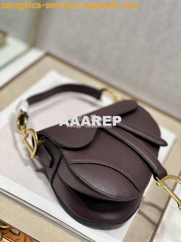 Replica Dior Saddle Bag With Strap Grained Calfskin M0455 Amaranth 9