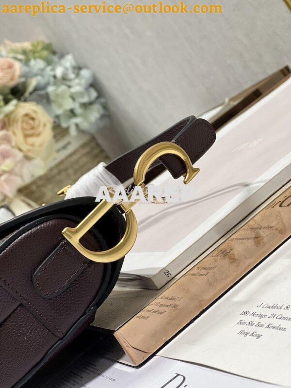 Replica Dior Saddle Bag With Strap Grained Calfskin M0455 Amaranth 10