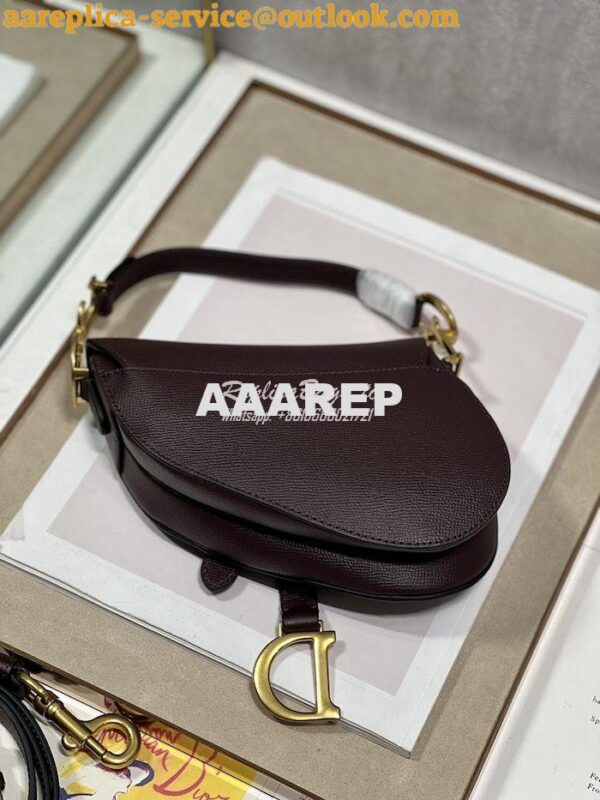 Replica Dior Saddle Bag With Strap Grained Calfskin M0455 Amaranth 12