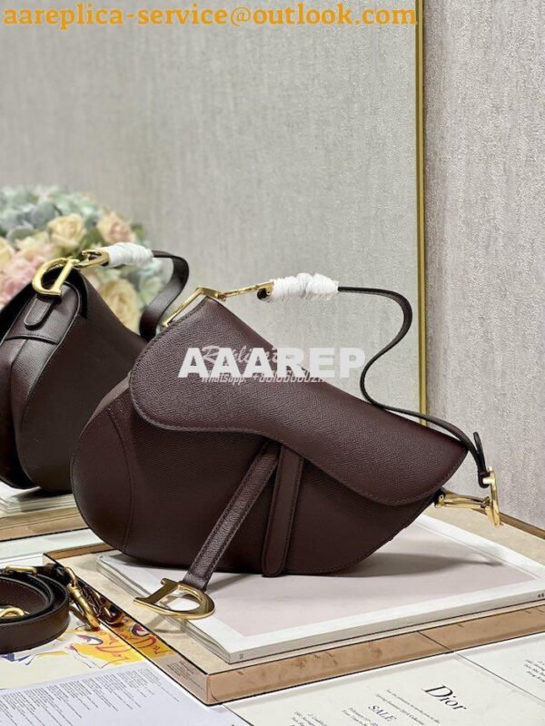 Replica Dior Saddle Bag With Strap Grained Calfskin M0455 Amaranth 14