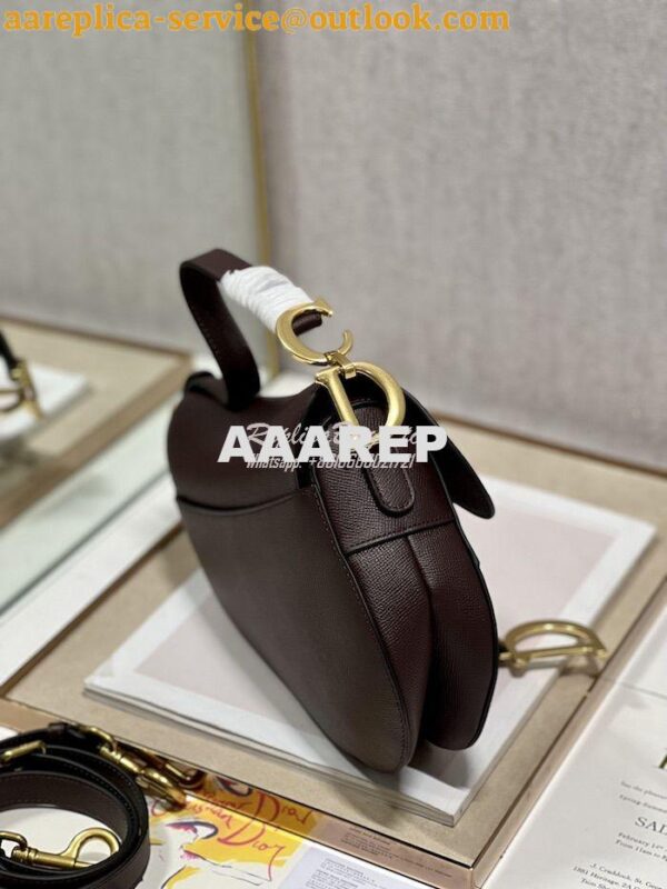 Replica Dior Saddle Bag With Strap Grained Calfskin M0455 Amaranth 15