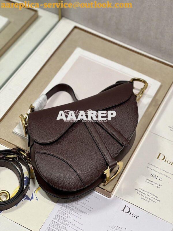 Replica Dior Saddle Bag With Strap Grained Calfskin M0455 Amaranth 16