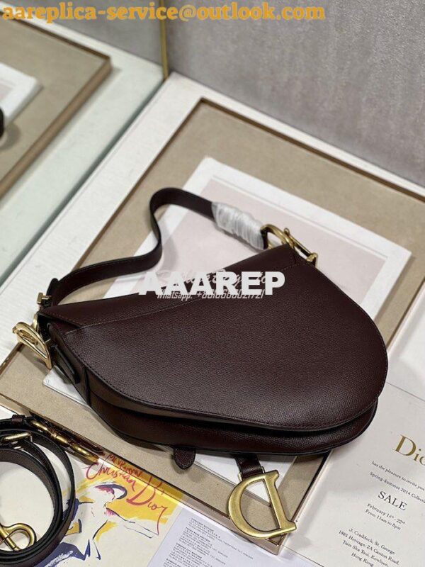 Replica Dior Saddle Bag With Strap Grained Calfskin M0455 Amaranth 20