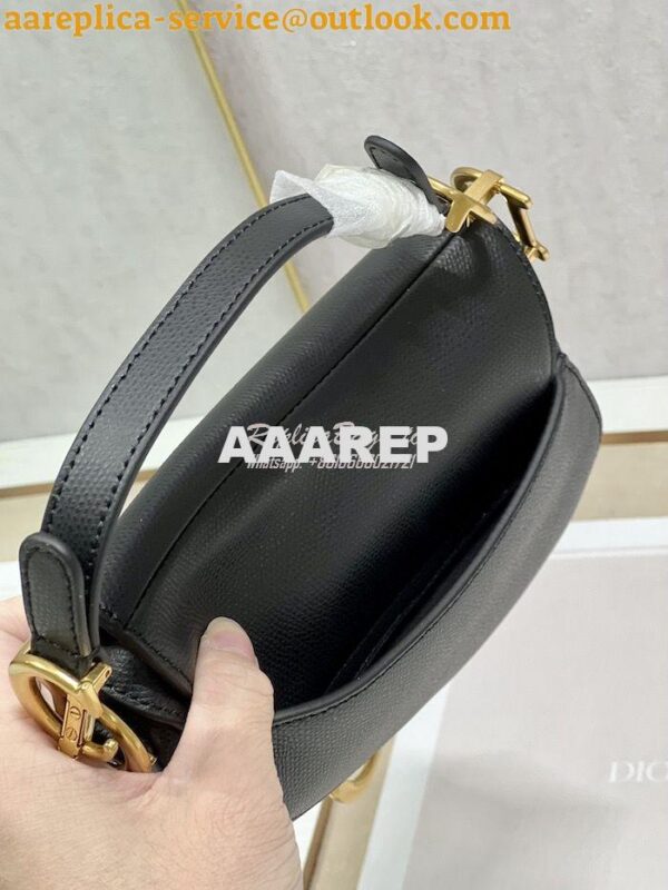 Replica Dior Saddle Bag With Strap Grained Calfskin M0455 Black 19