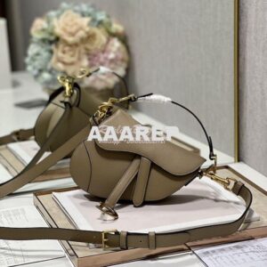 Replica Dior Saddle Bag With Strap Grained Calfskin M0455 Chestnut 2