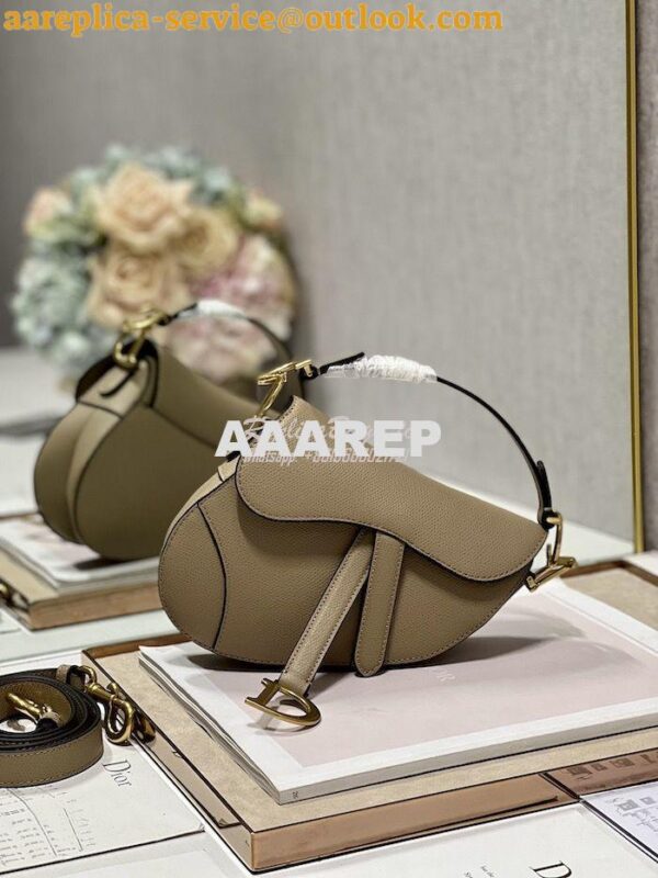 Replica Dior Saddle Bag With Strap Grained Calfskin M0455 Chestnut 6