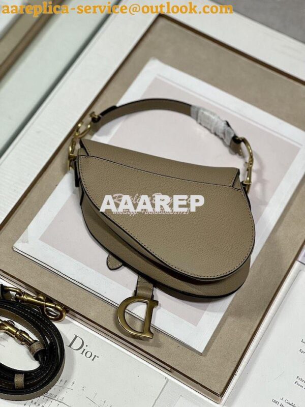 Replica Dior Saddle Bag With Strap Grained Calfskin M0455 Chestnut 12