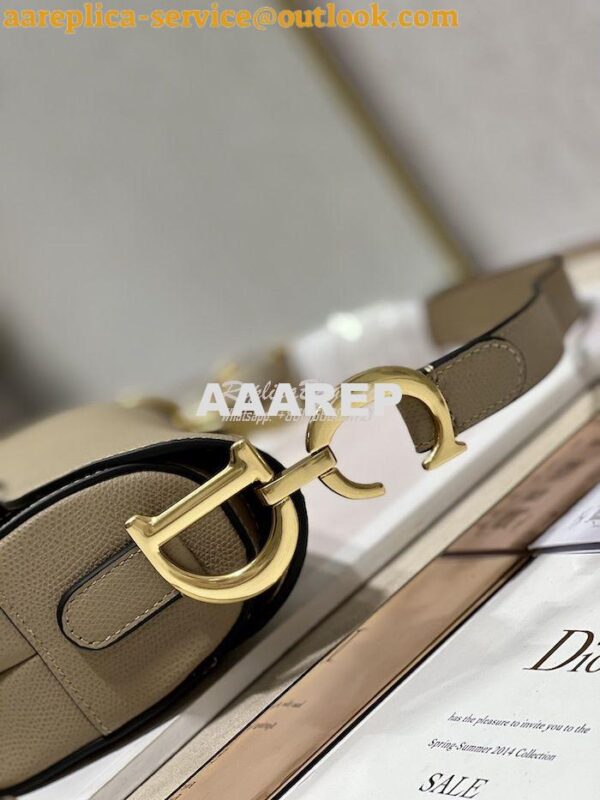 Replica Dior Saddle Bag With Strap Grained Calfskin M0455 Chestnut 16