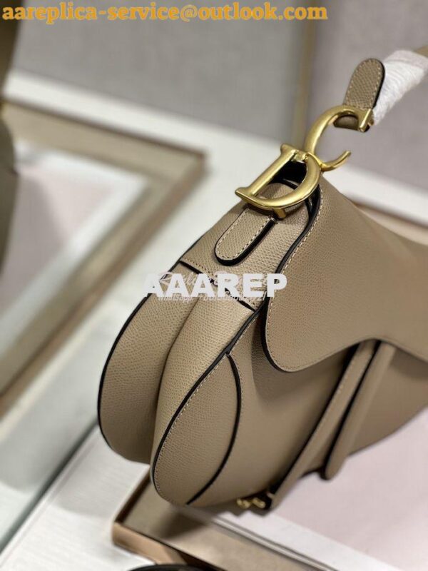 Replica Dior Saddle Bag With Strap Grained Calfskin M0455 Chestnut 19