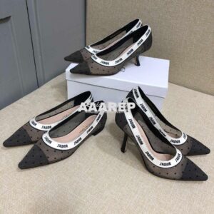 Replica Dior J'adior Pump KDP704 Black and Nude Plumetis