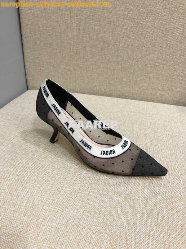 Replica Dior J'adior Pump KDP704 Black and Nude Plumetis 7