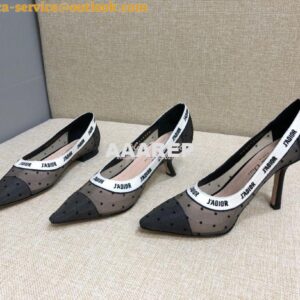 Replica Dior J'adior Pump KDP704 Black and Nude Plumetis 2