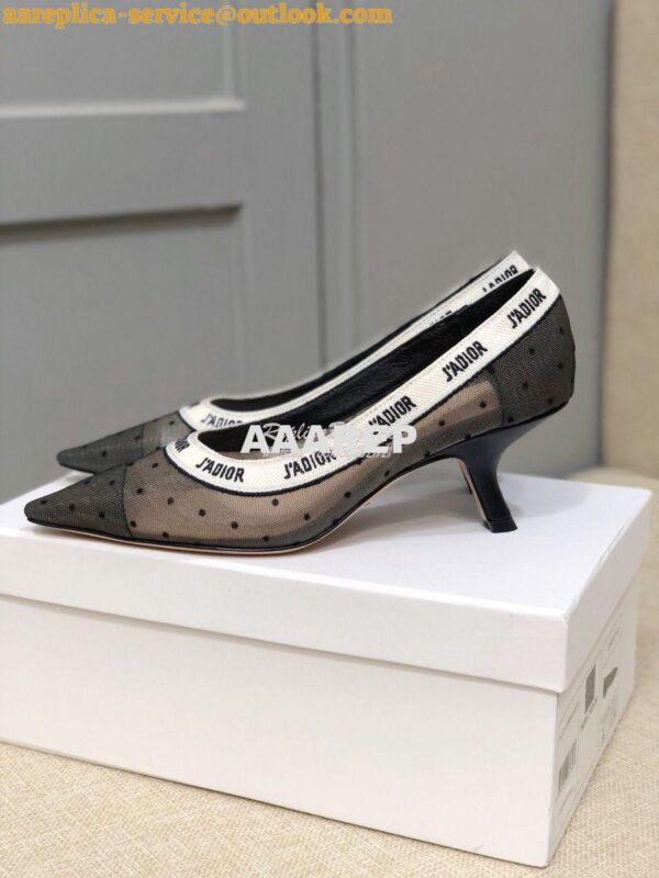 Replica Dior J'adior Pump KDP704 Black and Nude Plumetis 5