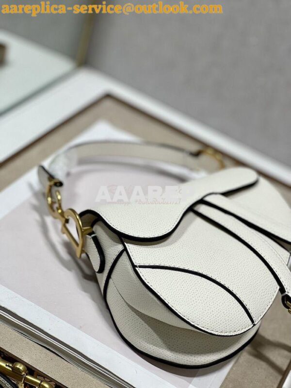 Replica Dior Saddle Bag With Strap Grained Calfskin M0455 Latte 7