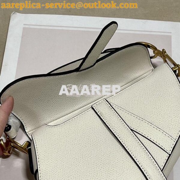 Replica Dior Saddle Bag With Strap Grained Calfskin M0455 Latte 9