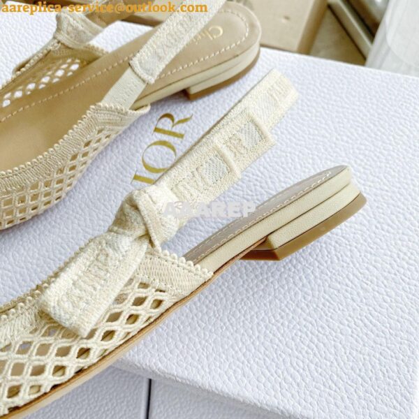 Replica Dior J'adior Slingback Pump Black Cream Embroidery KCP882 5