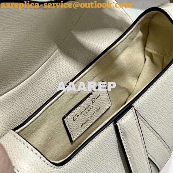 Replica Dior Saddle Bag With Strap Grained Calfskin M0455 Latte 11