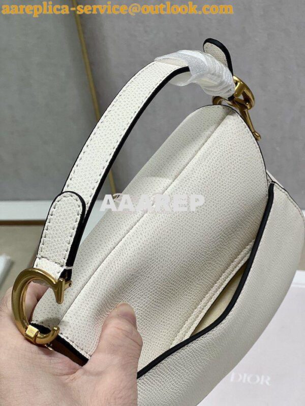 Replica Dior Saddle Bag With Strap Grained Calfskin M0455 Latte 12