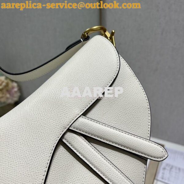 Replica Dior Saddle Bag With Strap Grained Calfskin M0455 Latte 15