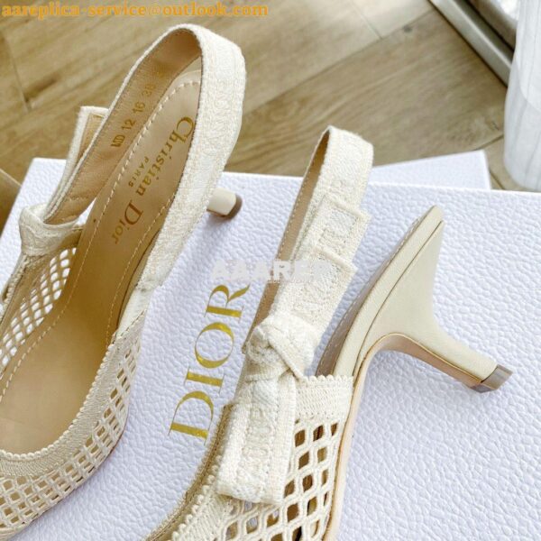 Replica Dior J'adior Slingback Pump Black Cream Embroidery KCP882 11