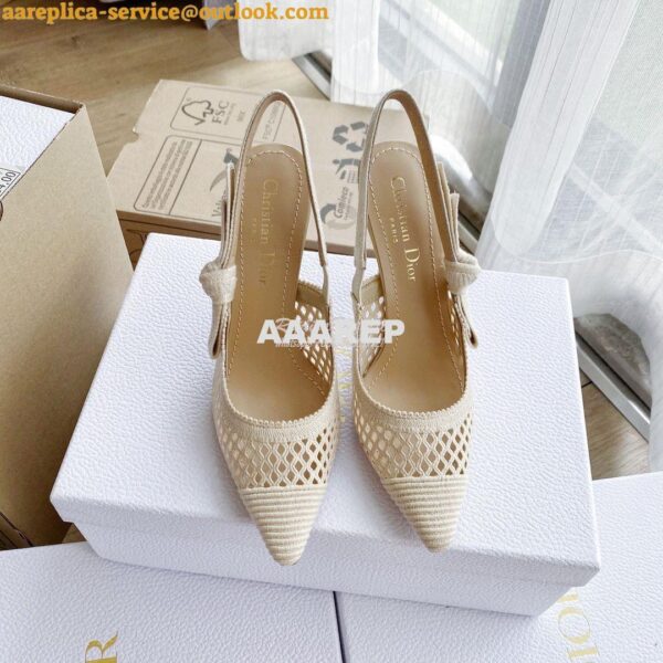 Replica Dior J'adior Slingback Pump Black Cream Embroidery KCP882 13