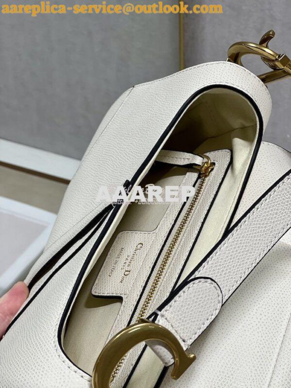 Replica Dior Saddle Bag With Strap Grained Calfskin M0455 Latte 20