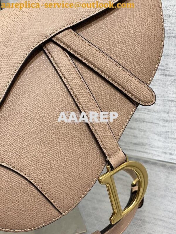 Replica Dior Saddle Bag With Strap Grained Calfskin M0455 Warm Taupe 6