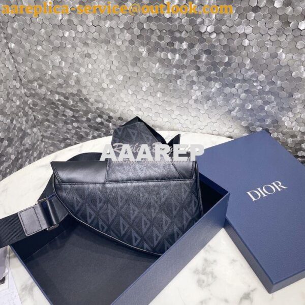 Replica Dior Saddle Black CD Diamond Canvas and Smooth Calfskin 1ADPO0 7