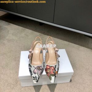 Replica Dior J'adior Slingback Multicolor with Rosa Mutabilis Embroide 2