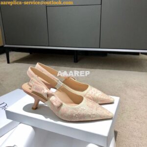 Replica Dior J'adior Slingback Pink Ecru Embroidered with Toile de Jou