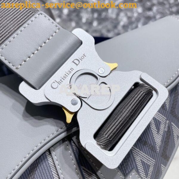 Replica Dior Saddle Gray CD Diamond Canvas and Smooth Calfskin 1ADPO09 7