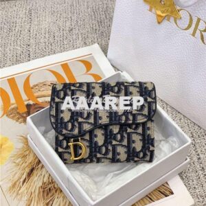 Replica Dior Saddle Lotus Wallet Oblique Jacquard S5652