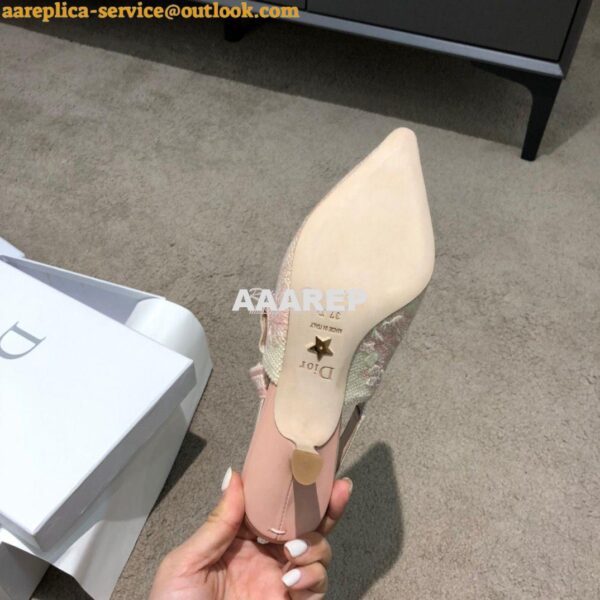 Replica Dior J'adior Slingback Pink Ecru Embroidered with Toile de Jou 11