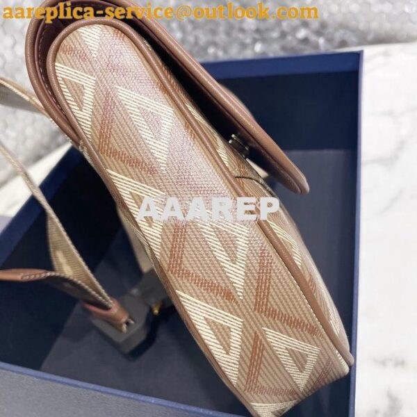 Replica Dior Saddle Natural CD Diamond Canvas and Smooth Calfskin 1ADP 5