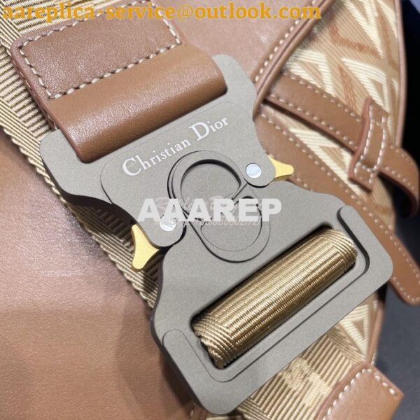 Replica Dior Saddle Natural CD Diamond Canvas and Smooth Calfskin 1ADP 6