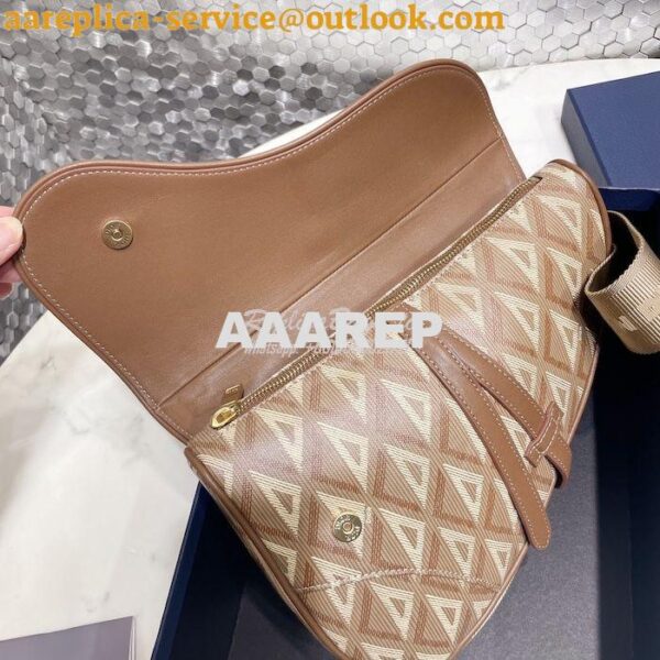 Replica Dior Saddle Natural CD Diamond Canvas and Smooth Calfskin 1ADP 8