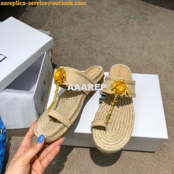 Replica Dior Jardin Thong Sandal KCQ417 Beige 7