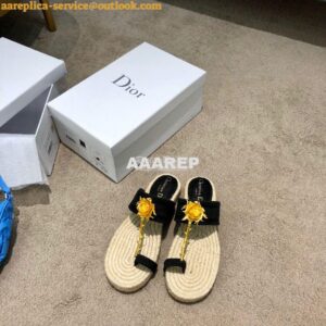 Replica Dior Jardin Thong Sandal KCQ417 Black 2