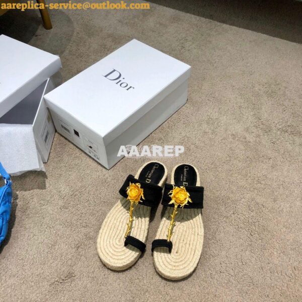 Replica Dior Jardin Thong Sandal KCQ417 Black 4