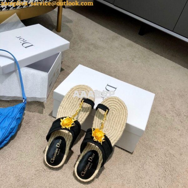 Replica Dior Jardin Thong Sandal KCQ417 Black 5