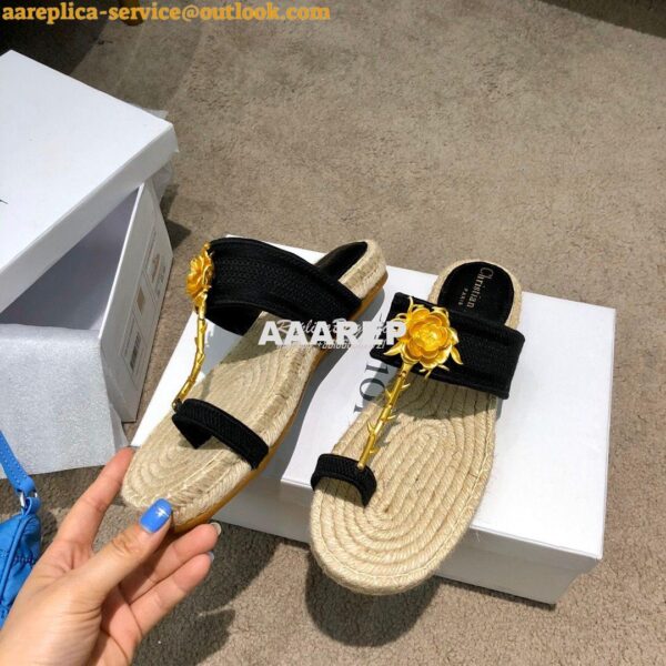 Replica Dior Jardin Thong Sandal KCQ417 Black 6