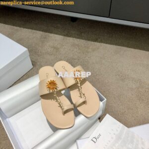 Replica Dior Jardin Thong Sandal KCQ417 Calfskin Beige