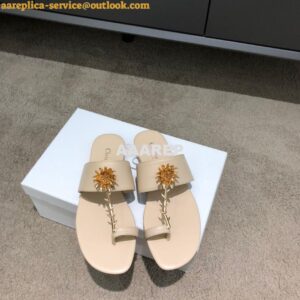 Replica Dior Jardin Thong Sandal KCQ417 Calfskin Beige 2