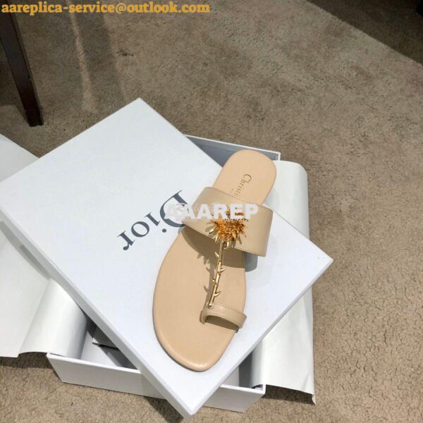 Replica Dior Jardin Thong Sandal KCQ417 Calfskin Beige 7