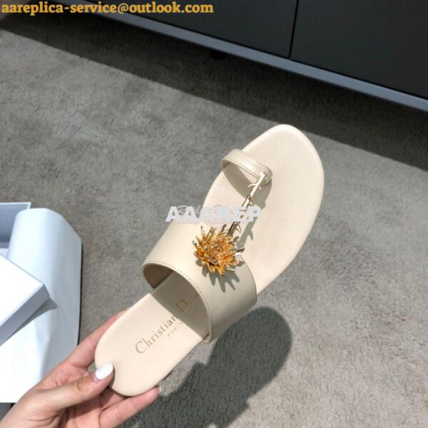 Replica Dior Jardin Thong Sandal KCQ417 Calfskin Beige 10