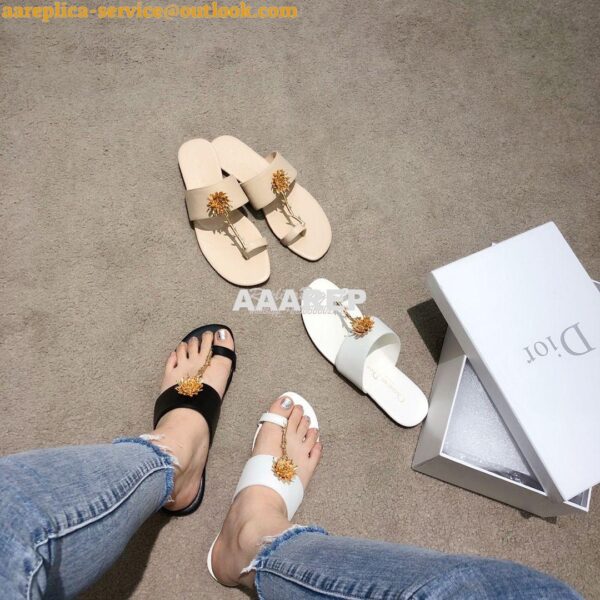 Replica Dior Jardin Thong Sandal KCQ417 Calfskin Beige 12