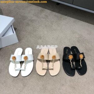 Replica Dior Jardin Thong Sandal KCQ417 Calfskin Black