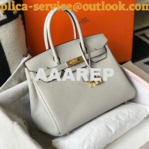 Replica Hermes Birkin Designer Tote Bag Togo Leather 28348 White 2