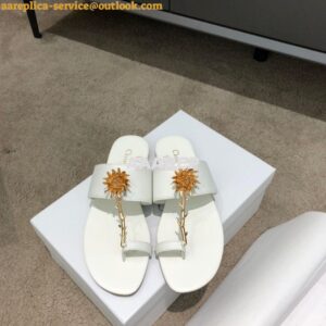 Replica Dior Jardin Thong Sandal KCQ417 Calfskin White