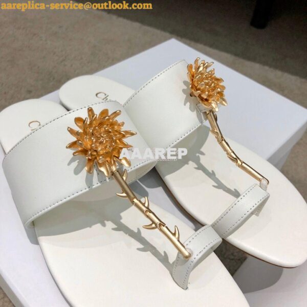 Replica Dior Jardin Thong Sandal KCQ417 Calfskin White 9